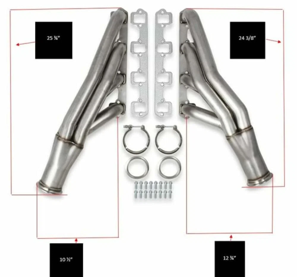 Flowtech Small Block Ford Turbo Headers - Polished 304 Stainless Steel 12168FLT